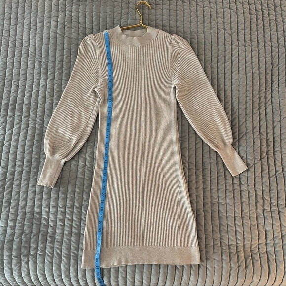 Banana Republic Sweater Dress Long Sleeve Tan‎ Size S Mock Neck. - Picture 2 of 8